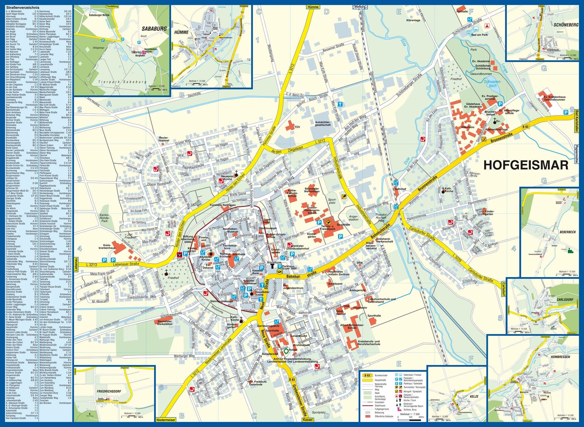 Stadtplan  Hofgeismar - Dornröschenstadt am Reinhardswald